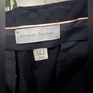 Perfect Trouser in Navy Pinstripe. Tall 36” inseam